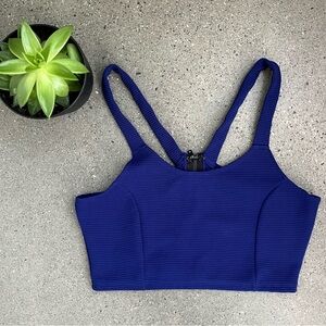 MinkPink Blue Rear Zipper Crop Top